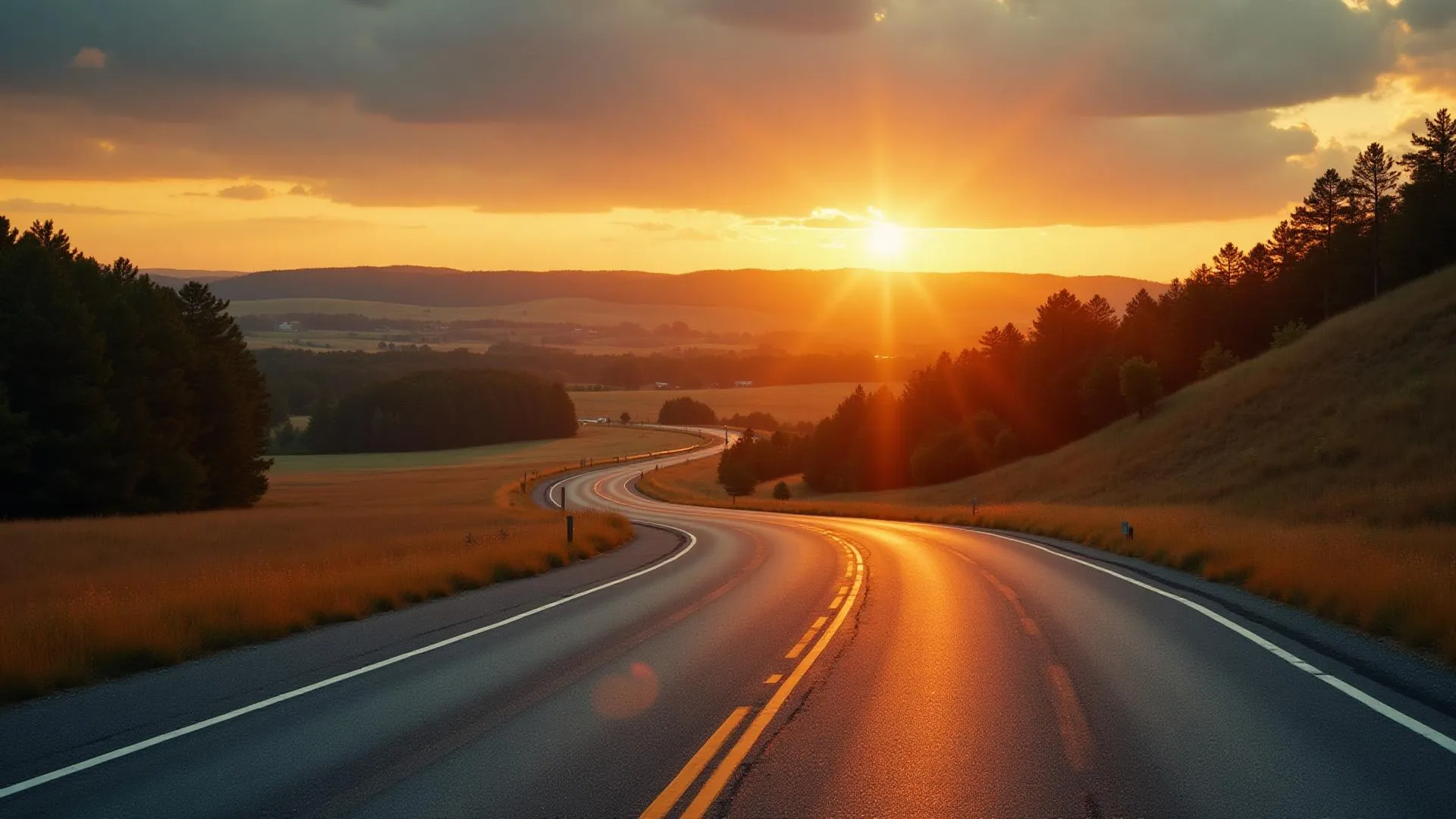 Car driving through Alabama countryside — affordable auto insurance coverage