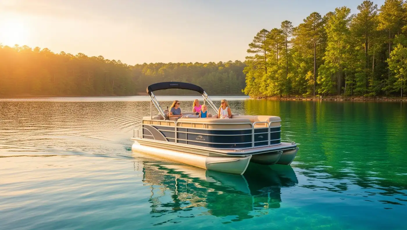 Boat on a scenic Alabama lake — boat insurance coverage for Weiss Lake and beyond